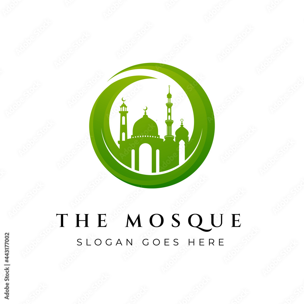 Mosque icon silhouette logo vector illustration design template Mosque icon silhouette logo vector illustration design template