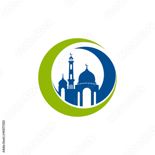 Mosque icon silhouette logo vector illustration design template