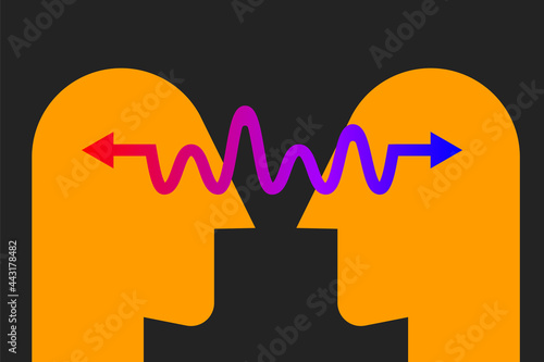 Psychology logo with two heads and arrow