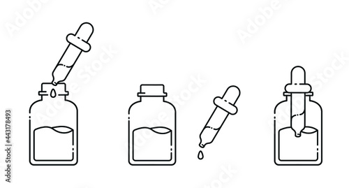 Bottles with dropper icons