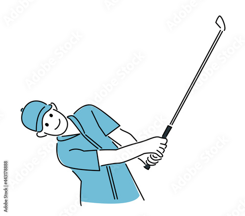 ゴルフでアイアンを使ってアプローチを打ったゴルファー