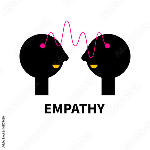 Conversation logo. Empathy abstract icon with wave