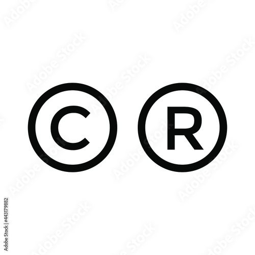 Copyright symbol isolated on transparent background. Black symbol for your design. Vector illustration, easy to edit. Editable and color changing.