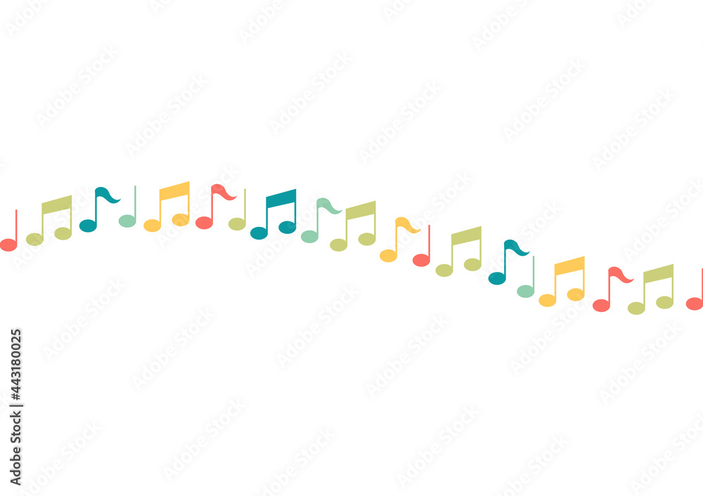 colorful tone symbol background with music and song theme with a wave-shaped arrangement colorful tone symbol background with music and song theme with a wave-shaped arrangement