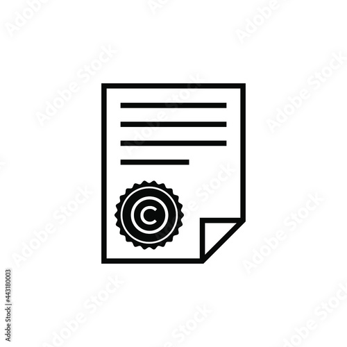 Copyright symbol isolated on transparent background. Black symbol for your design. Vector illustration, easy to edit. Editable and color changing.