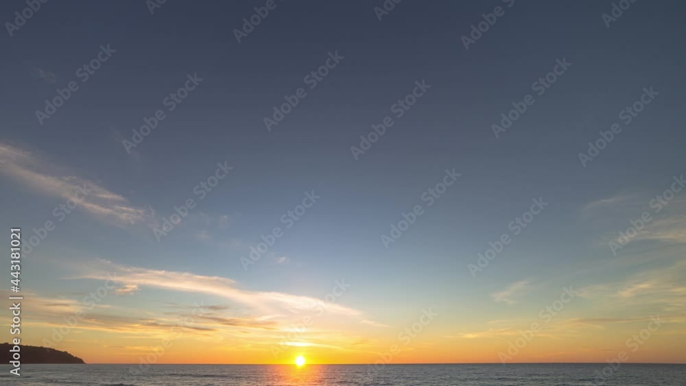 4K Time lapse of Majestic sunset or sunrise landscape Amazing light of nature cloudscape sky .and Clouds moving away rolling. .4k colorful sky sunset clouds.