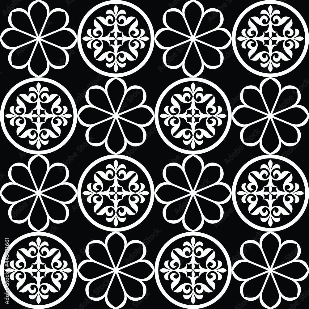 Abstract floral seamless pattern. Modern stylish texture. Black and white Repeating vector background. Abstract floral seamless pattern. Modern stylish texture. Black and white Repeating vector background.
