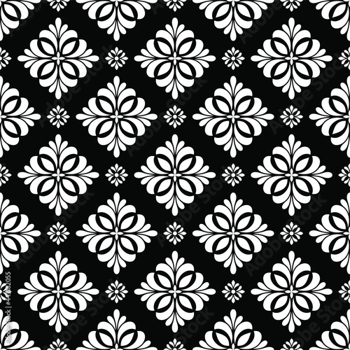 Abstract floral elements. Black and white. Modern stylish texture. Vector background.