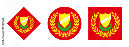 Kedah flag icon set isolated on white background
