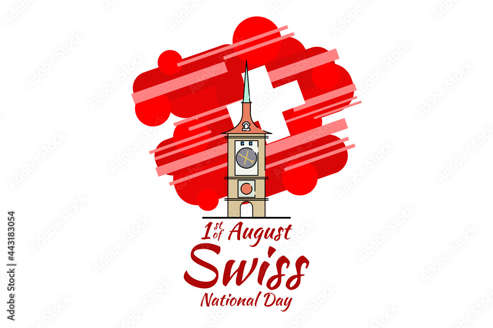 August 1, Swiss national day vector illustration. Suitable for greeting card, poster and banner. August 1, Swiss national day vector illustration. Suitable for greeting card, poster and banner.