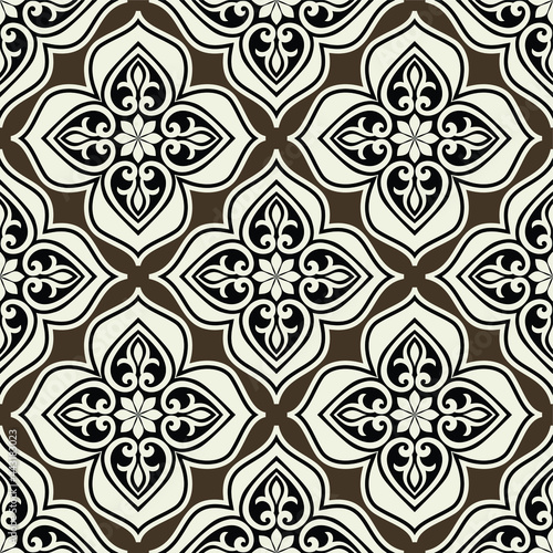 Abstract seamless pattern. Ornamental floral damask ornate background. Vector illustration.