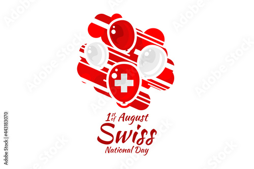 August 1, Swiss national day vector illustration. Suitable for greeting card, poster and banner.