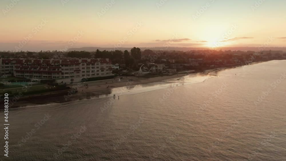 Aerial: Coronado at sunset, San Diego, California, USA Aerial: Coronado at sunset, San Diego, California, USA