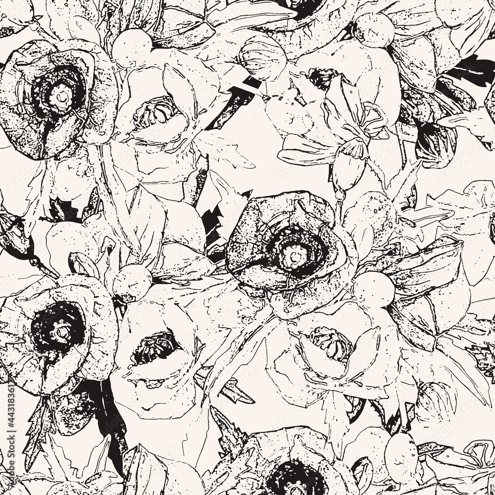 custom made wallpaper toronto digitalMulticolored poppies.Seamless pattern.Image on white and colored background.