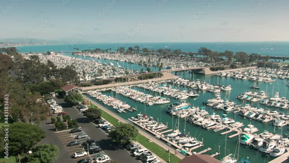 Aerial: Yachts on Dana Point Harbor, Orange County, USA Aerial: Yachts on Dana Point Harbor, Orange County, USA
