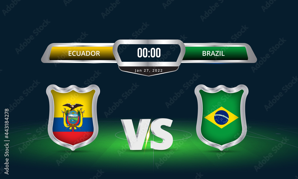 Fototapeta premium Fifa world cup Qualifier Ecuador vs Brazil 2022 Football Match