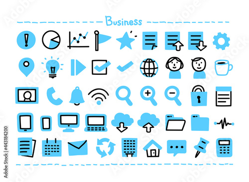 落書き風ビジネスアイコン	
