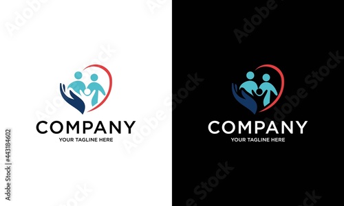 logo with the concept of family care, protecting humanity