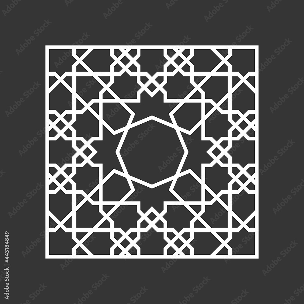 Laser Cutting Template. Decorative Lattice. Middle Eastern Geometric Pattern. Laser Cutting Template. Decorative Lattice. Middle Eastern Geometric Pattern.
