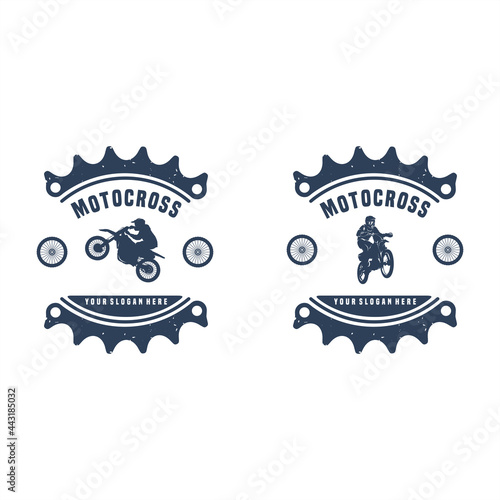 set of motocross logo design