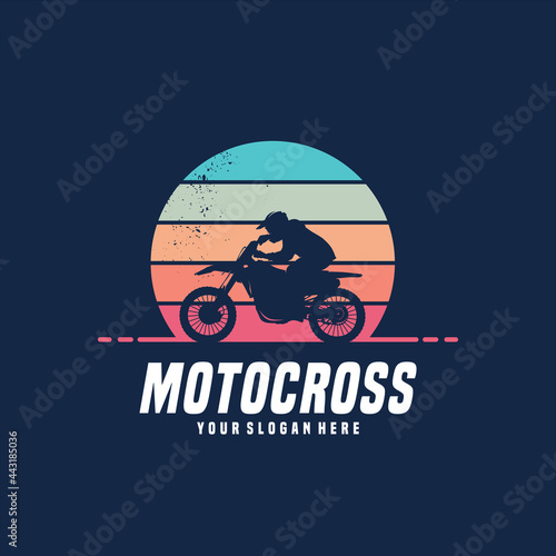 Motocross vector logo design