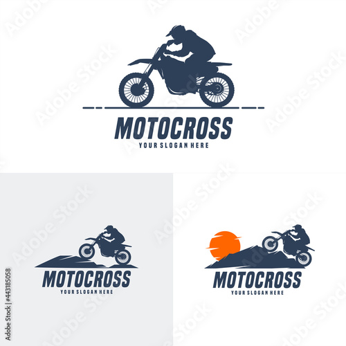 set of motocross logo design