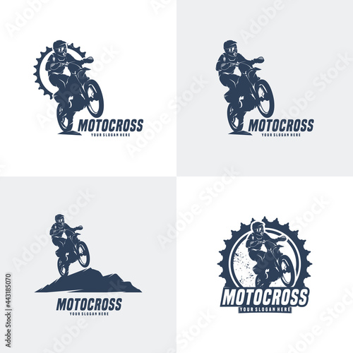 set of motocross logo design