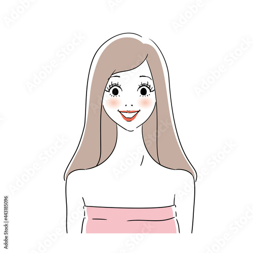 美容広告用表情 綺麗な女性 笑顔