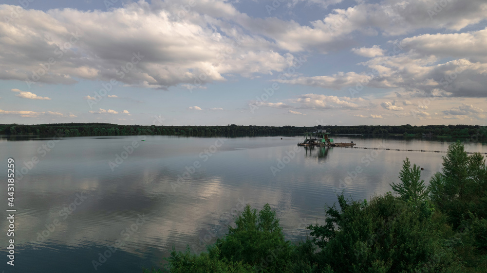 clouds over lake