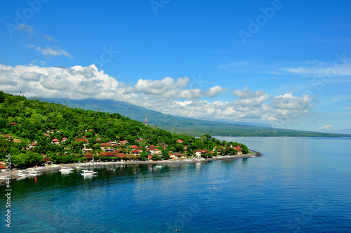 Landscape of Amed coast in Karangasem regency of Bali indonesia