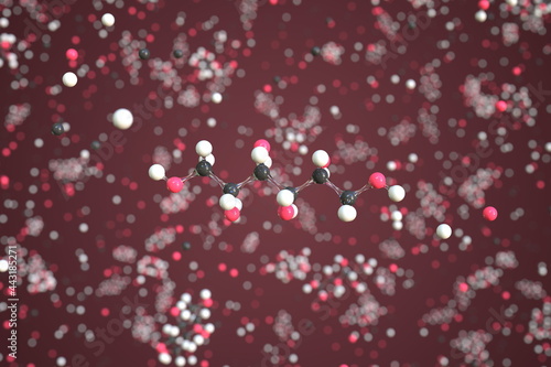 Mannitol molecule. Conceptual molecular model. Chemical 3d rendering photo