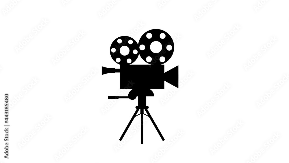 Obraz premium Cinema camera icon illustration white background image