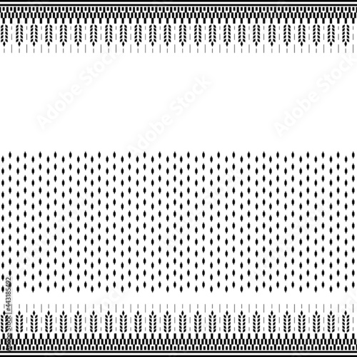 black and white background Ikat fabric design textile template 