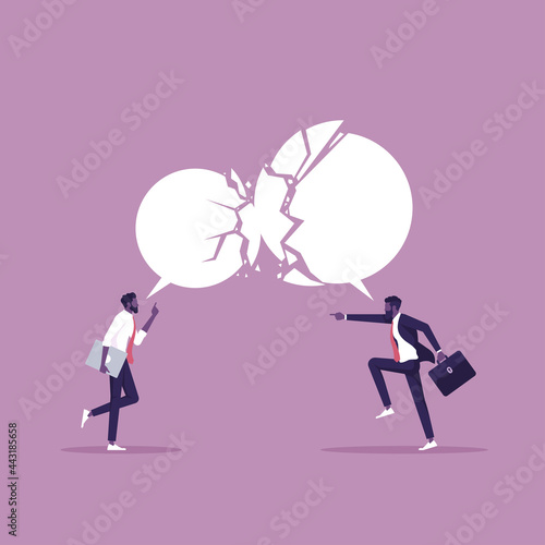 Concept of expressing different opinions or arguing, Different opinions and disagreement concept, two businessman expressing opposite ideas