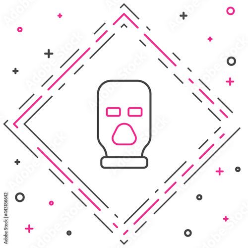 Line Balaclava icon isolated on white background. A piece of clothing for winter sports or a mask for a criminal or a thief. Colorful outline concept. Vector