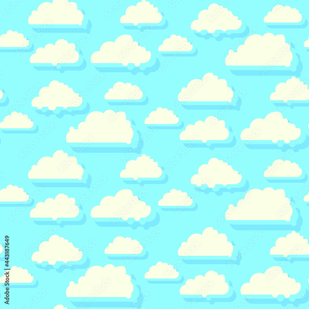 Blue sky with clouds seamless pattern Blue sky with clouds seamless pattern