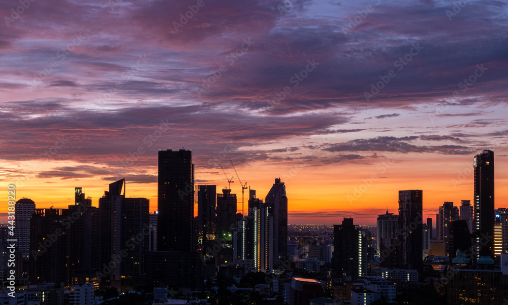 Thong Lo district of Bangkok at twilight