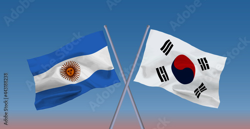 アルゼンチンと韓国の国旗