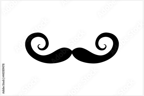 Hipster mustache clipart isolated on white. Stencil illustration. EPS 10 photo