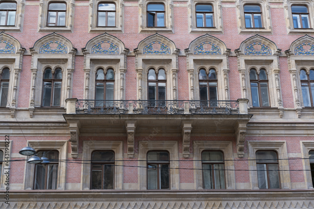 Classical architecture of St. Petersburg (walls, windows, doors).