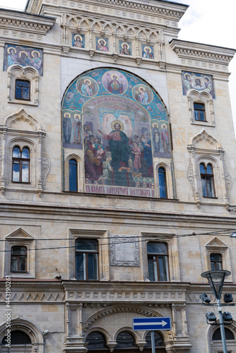 Classical architecture of St. Petersburg (walls, windows, doors).