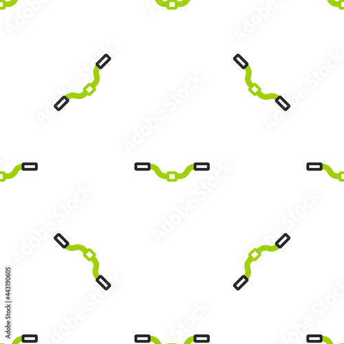 Line Bicycle handlebar icon isolated seamless pattern on white background. Vector