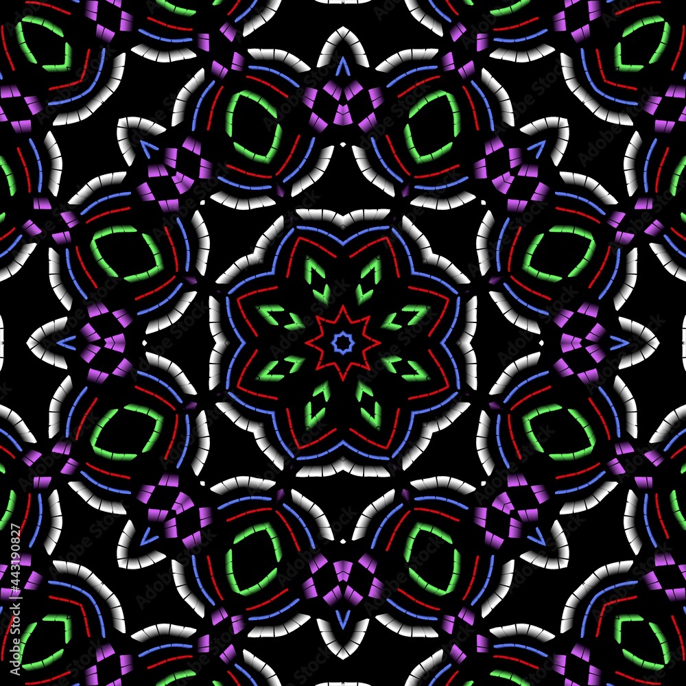 Floral pattern illustration with black background. Floral pattern illustration with black background.