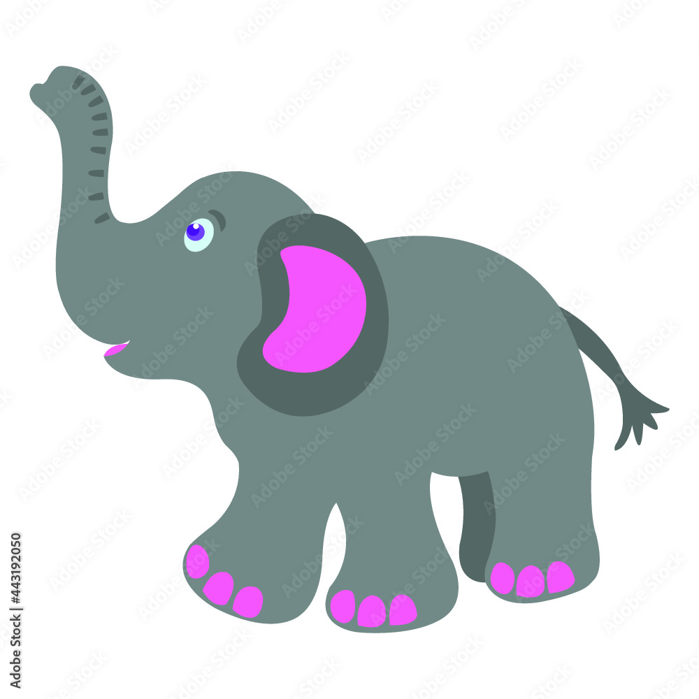 Flat Vector Elephant Illustration Flat Vector Elephant Illustration