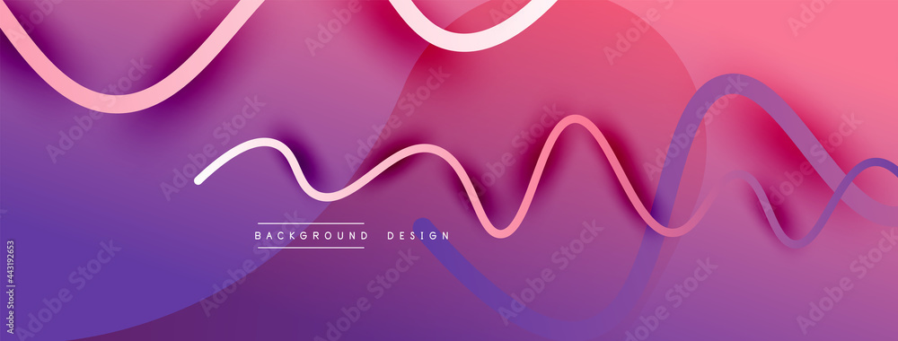 Abstract gradient background with wave line with shadow effect. Geometric composition. 3D shadow effects and fluid gradients Abstract gradient background with wave line with shadow effect. Geometric composition. 3D shadow effects and fluid gradients