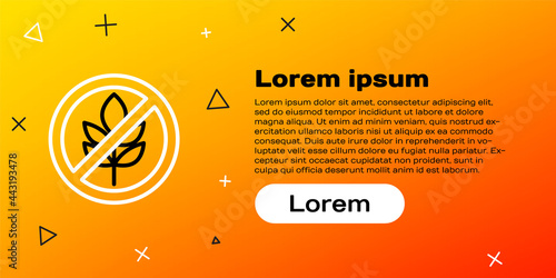 Line Gluten free grain icon isolated on yellow background. No wheat sign. Food intolerance symbols. Colorful outline concept. Vector