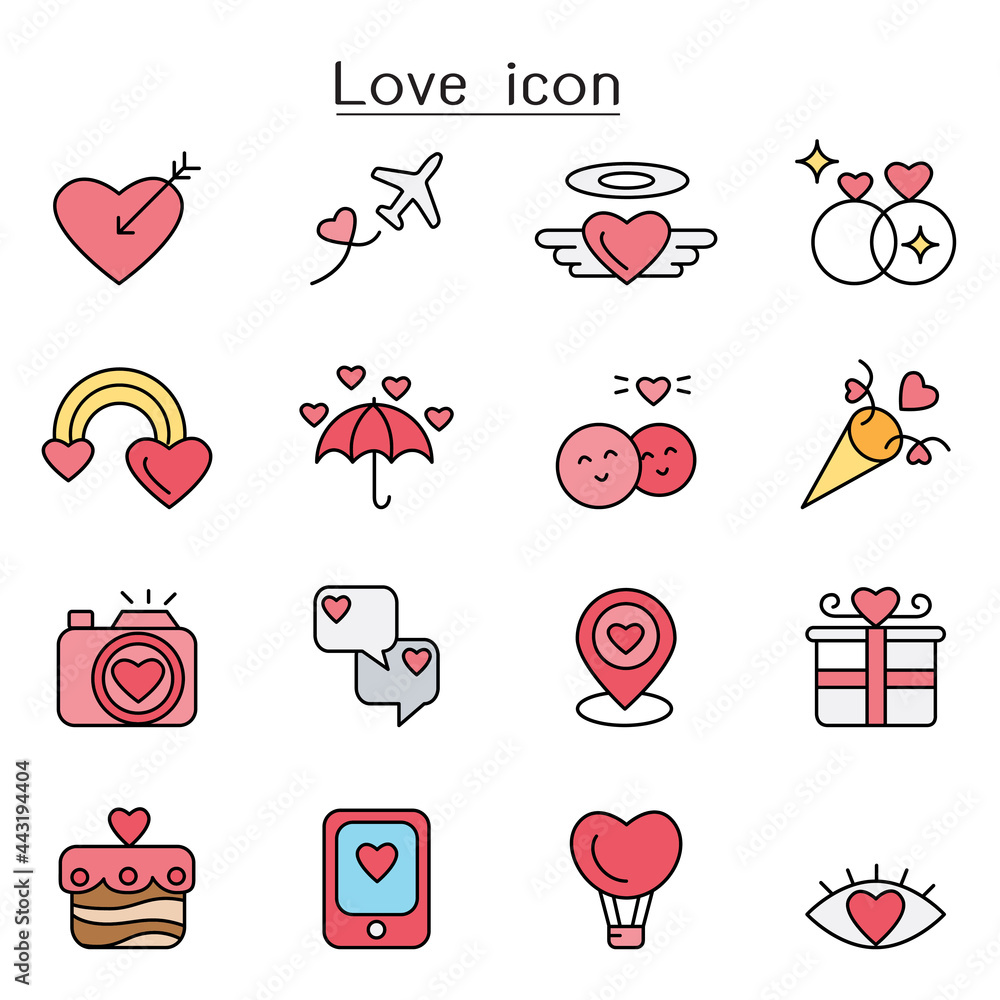 Love color line icons Love color line icons