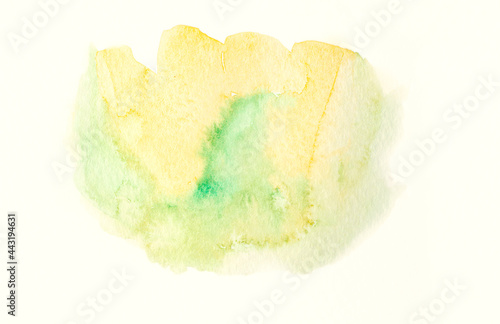 Abstract design wallpaper Multicolor watercolor in pastel colors with a smooth transition of the gradient place with divorces and borders. Frame  copy space for text. hand drawn green  yellow spot.