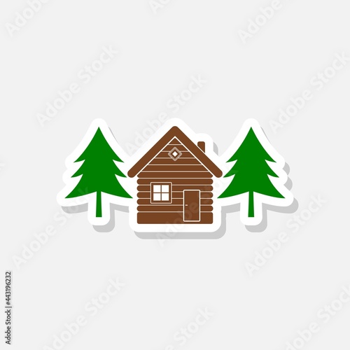 Old wooden house icon isolated