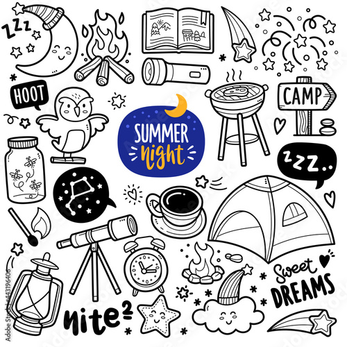 Summer Night Doodle Illustration
